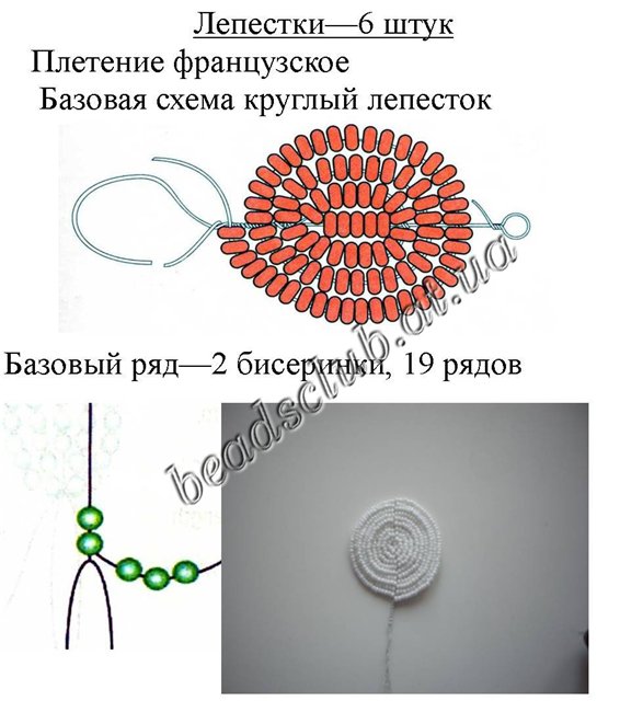 Плетение бисером схема пион Плетение бисером схема пион