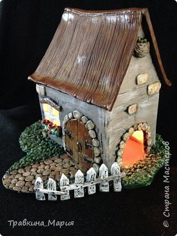 Мастер-класс Поделка изделие Лепка Свечной дом Глина фото 2