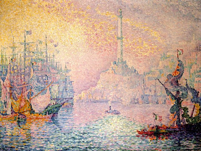 Порт Генуя, 1909. Автор: Поль Синьяк. Порт Генуя, 1909. Автор: Поль Синьяк.