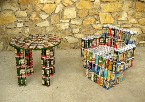 садовая мебель из пивных банок садовая мебель из пивных банок