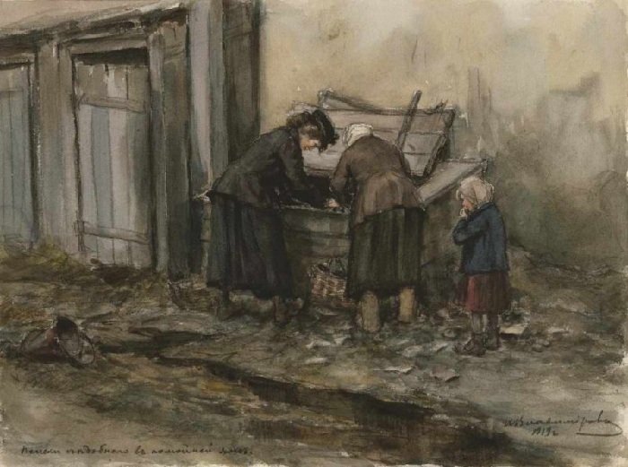 Поиски съедобного в помойной яме (1919). Автор: Иван Владимиров. Поиски съедобного в помойной яме (1919). Автор: Иван Владимиров.