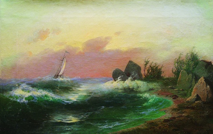 «Морской пейзаж». (1870-е). Частное собрание. Автор: А.И. Мещерский. «Морской пейзаж». (1870-е). Частное собрание. Автор: А.И. Мещерский.
