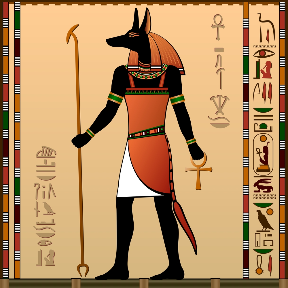 Анубис Бог Египта фреска