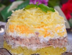 Салат из рыбных консервов — быстрая и оригинальная закуска