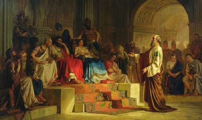 «Суд над апостолом Павлом». (1875 год). Холст, масло. Закарпатский художественный музей. Автор: Николай Бодаревский. Почему передвижники открещивались от художника Бодаревского и снимали его полотна с вернисажей