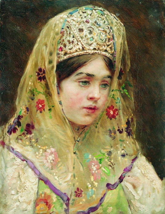 Константин Маковский, Портрет девушки в русском костюме. 1910-е Константин Маковский, Портрет девушки в русском костюме. 1910-е