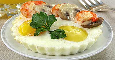 Яичница с креветками