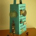 Unique Earring Stand,  Fun Surrealistic Style Retro Industrial Object,Turquoise , Re Purposed Cheese Grater