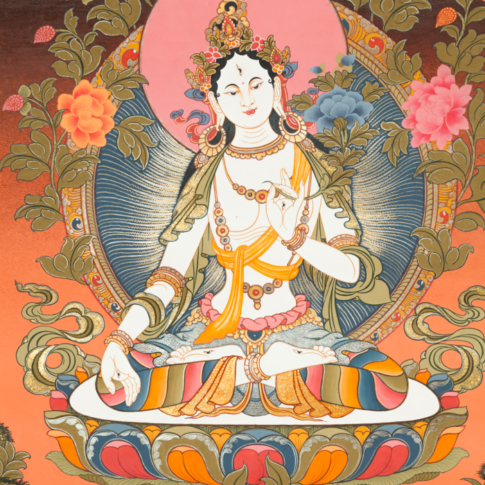 Белая Тара. Буддийская тханга./Фото: dharma.ru Белая Тара. Буддийская тханга./Фото: dharma.ru