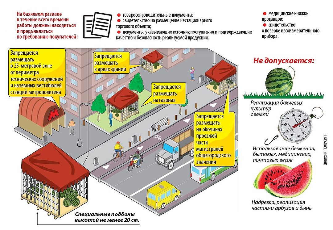 Столичные требования к торговым точкам по продаже бахчевых культур. Фото: Дмитрий ПОЛУХИН