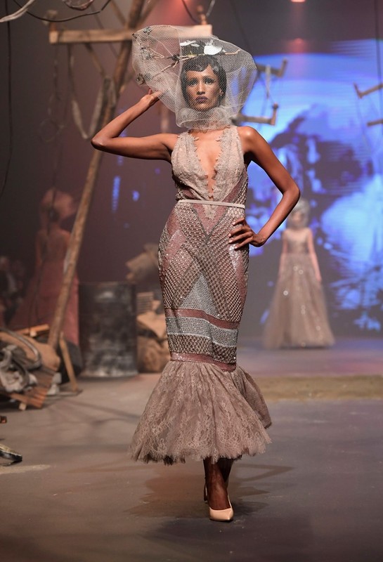 A model walks the runway during the Amato show at Fashion Forward March 2017 held at the Dubai Design District on March 25, 2017 in Dubai, United Arab Emirates.