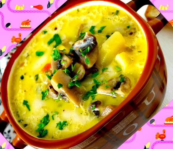 Сырный суп с шампиньонами - простой, вкусный, оригинальный супчик Сырный суп с шампиньонами - простой, вкусный, оригинальный супчик