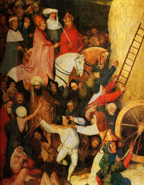 Иероним Босх. Воз сена. Центральная часть триптиха. Фрагмент. 1515