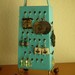 Unique Earring Stand,  Fun Surrealistic Style Retro Industrial Object,Turquoise , Re Purposed Cheese Grater