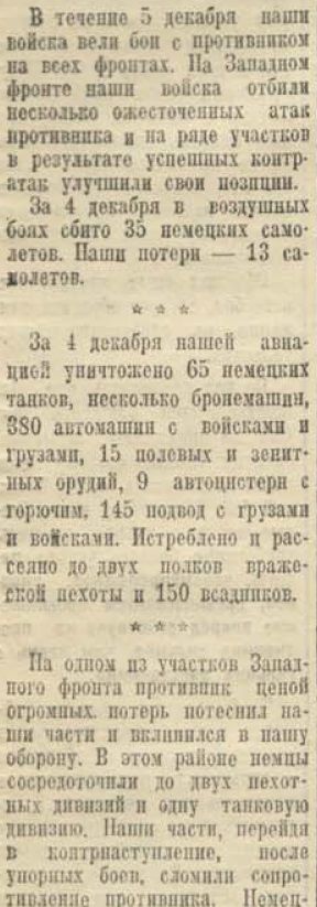 20 апреля 1942 года завершилась Московская битва (по материалам старых газет). Часть 1. Декабрь 1941 г.