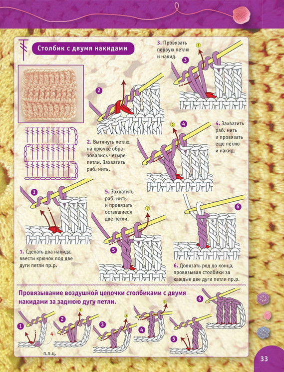 Пошаговый самоучитель для вязания крючком! Более 300 иллюстраций + схемы своими руками