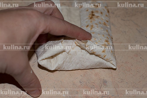 Пирожки из лаваша Затем боковые стороны, как конверт.