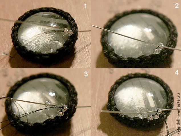 Оправа для кабошона: просто свяжи крючком