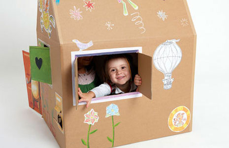 Домики из картонных коробок для детей
