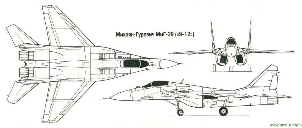 Чертеж истребителя миг 29