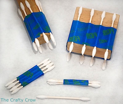Crafty Crow q-tips painting experiments prep