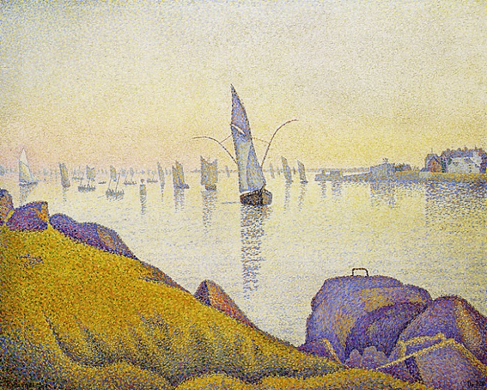 Конкарно. Вечерний покой, 1891. Автор: Поль Синьяк. Конкарно. Вечерний покой, 1891. Автор: Поль Синьяк.
