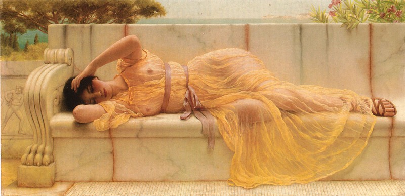   .     / John William Godward. Girl in Yellow Drapery