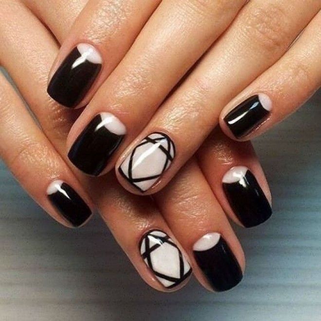 Самые стильные ногти 30 крутых идей для черного маникюра
