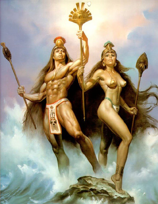 Манко Капак и Мама Окуо. Автор: Boris Vallejo. Манко Капак и Мама Окуо. Автор: Boris Vallejo.
