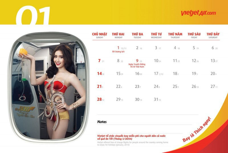 Стюардессы в бикини в календаре авиакомпании VietJet Стюардессы в бикини в календаре авиакомпании VietJet