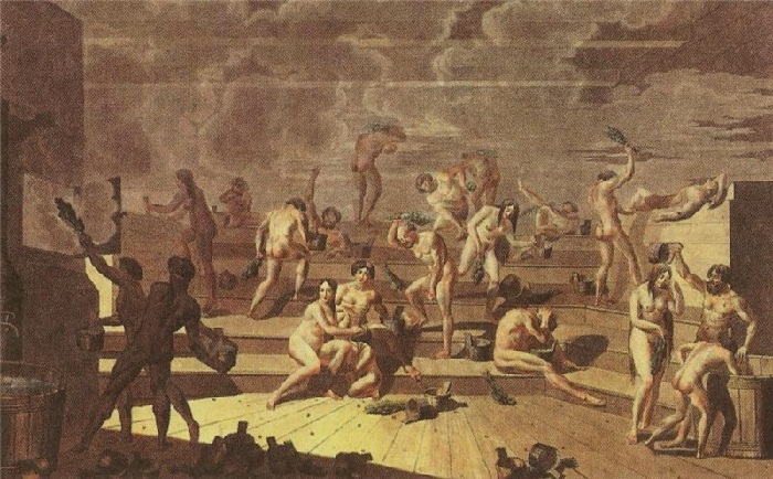 «Русская баня». (1812г.) Автор: Е.М.Корнеев. «Русская баня». (1812г.) Автор: Е.М.Корнеев.