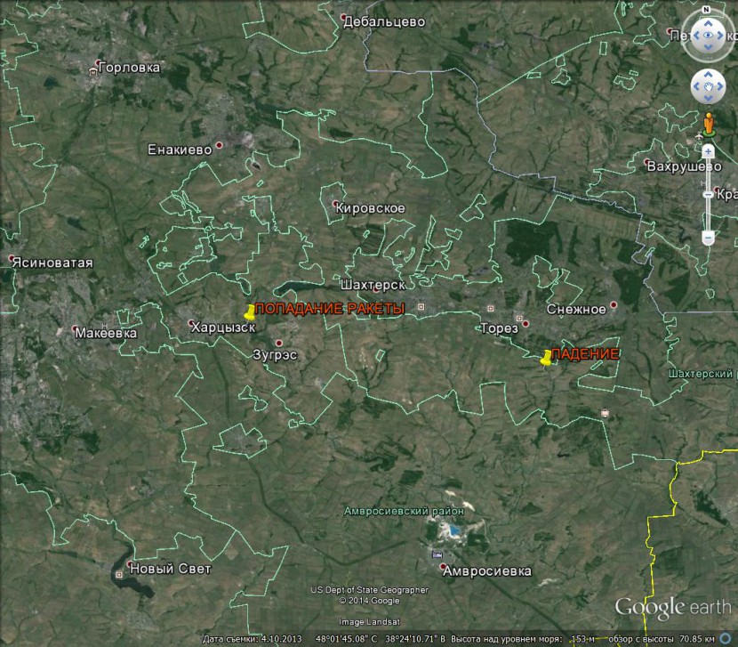 О странном полете сбитого Боинга - детально с видео и картами