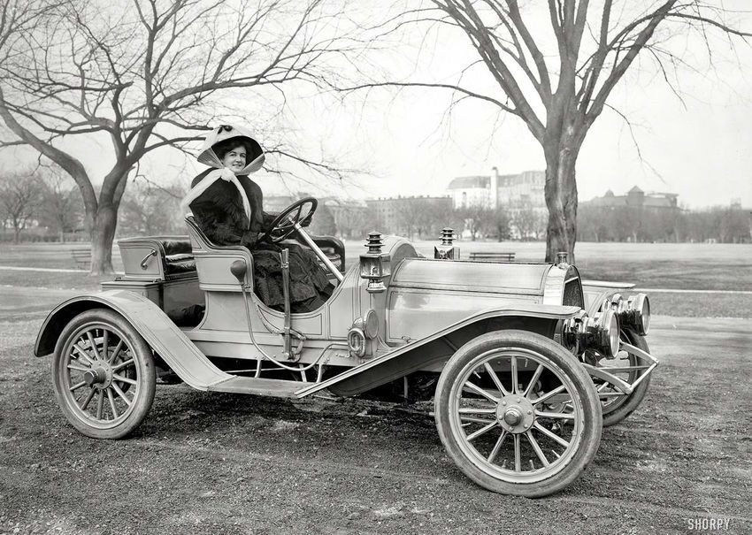 Автоледи начала XX-го века автоледи, женщина за рулем, ретро фотографии