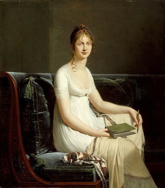 "Портрет женщины с карандашом и альбомом для рисования", 1808, холст, масло. 60x54, Музей Искусство округа , Лос-Анджелес
