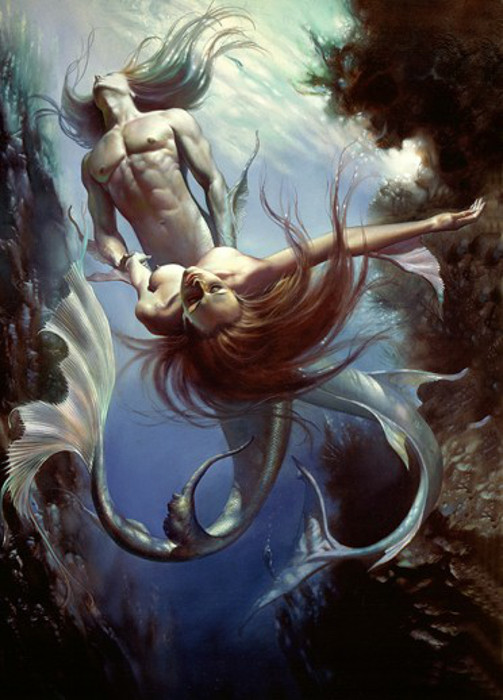 Тритон и русалка. Автор: Boris Vallejo. Тритон и русалка. Автор: Boris Vallejo.