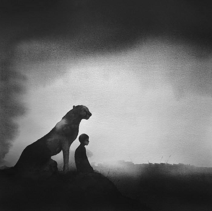 Черно-белые акварели Elicia Edijanto Черно-белые акварели Elicia Edijanto