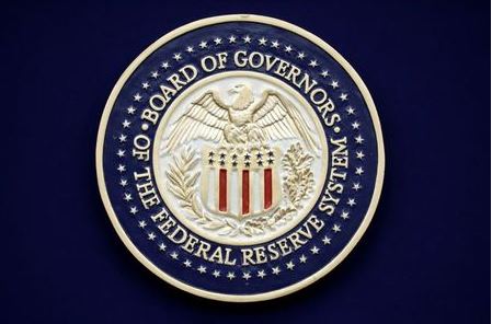 The Federal Reserve seal is seen during Chairman Jerome Powell news conference following the two-day meeting of the Federal Open Market Committee (FOMC) meeting on interest rate policy in Washington, U.S., January 29, 2020. REUTERS/Yuri Gripas The Federal Reserve seal is seen during Chairman Jerome Powell news conference following the two-day meeting of the Federal Open Market Committee (FOMC) meeting on interest rate policy in Washington, U.S., January 29, 2020. REUTERS/Yuri Gripas