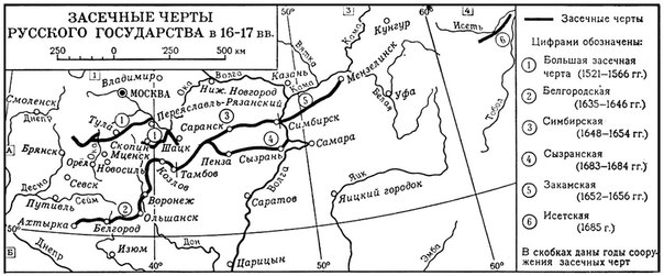 Засечные линии и крепости XVI-XVIII вв