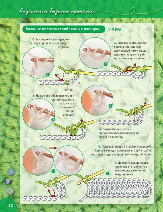 Пошаговый самоучитель для вязания крючком! Более 300 иллюстраций + схемы своими руками