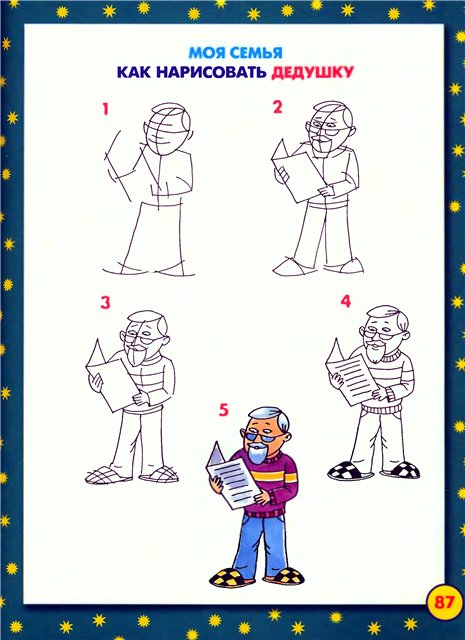 Как рисовать дедушку