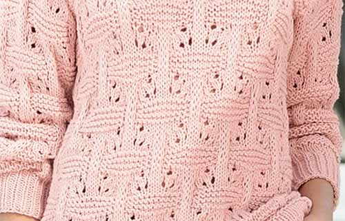 Пуловер с фантазийным плетеным узором