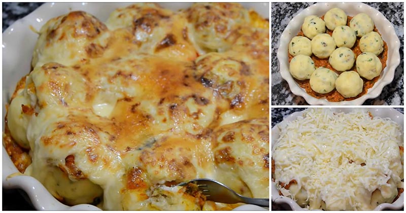 Необычная мясная запеканка к ужину под соусом бешамель