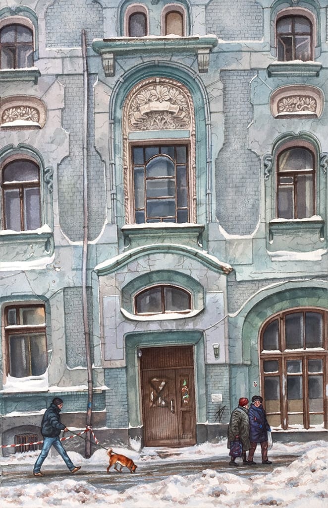 На старых улицах Москвы. Акварели Алёны Дергилёвой