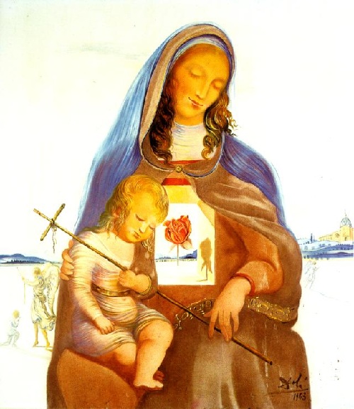 Мадонна с мистической розой. (1963). Автор: Сальвадор Дали. Мадонна с мистической розой. (1963). Автор: Сальвадор Дали.