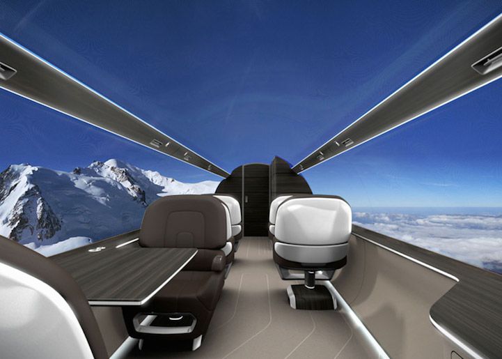 Plane without windows, but with a panoramic view of technology, the plane, it is interesting