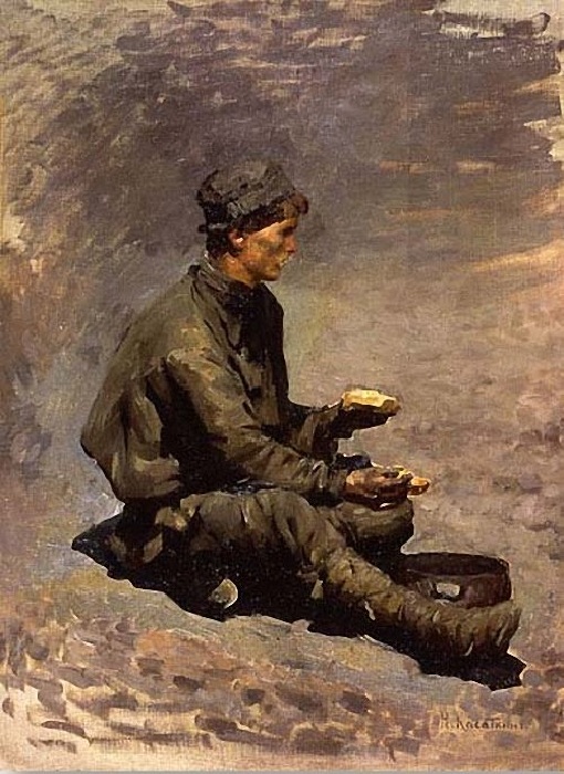  «Сидящий шахтер». (1890-е годы). Автор: Николай Касаткин.