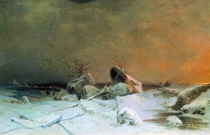 «Ледоход» (1869 год). Государственная Третьяковская галерея. Автор: А.И. Мещерский. «Ледоход» (1869 год). Государственная Третьяковская галерея. Автор: А.И. Мещерский.