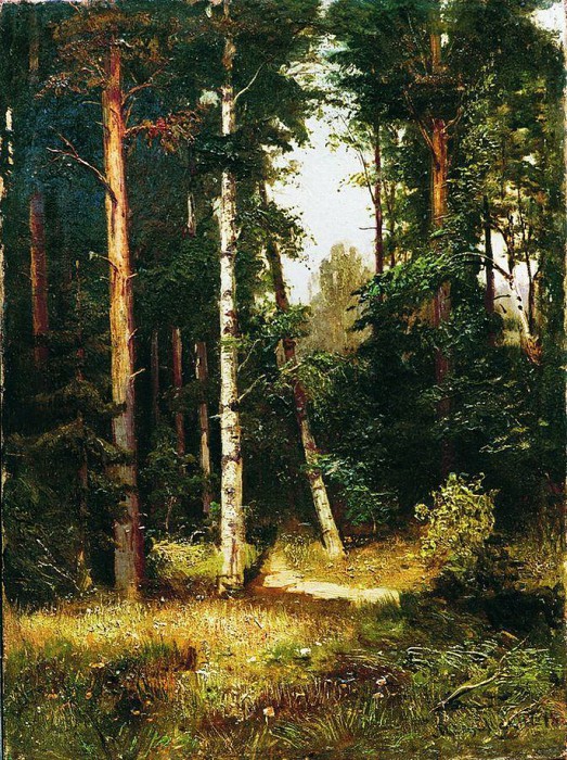 «Тропинка в лесу». (1880-е). Частное собрание. Автор: А.И. Мещерский. «Тропинка в лесу». (1880-е). Частное собрание. Автор: А.И. Мещерский.