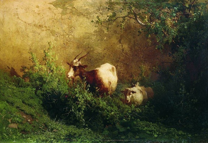 «Пейзаж с козами». (1868 год). Дагестанский музей изобразительных искусств. Автор: А.И. Мещерский. «Пейзаж с козами». (1868 год). Дагестанский музей изобразительных искусств. Автор: А.И. Мещерский.