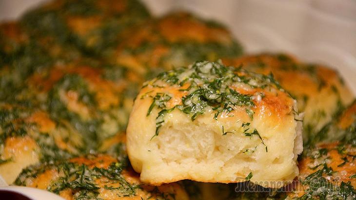 Пампушки с чесноком к борщу (в духовке). Тесто без яиц, готовится очень просто